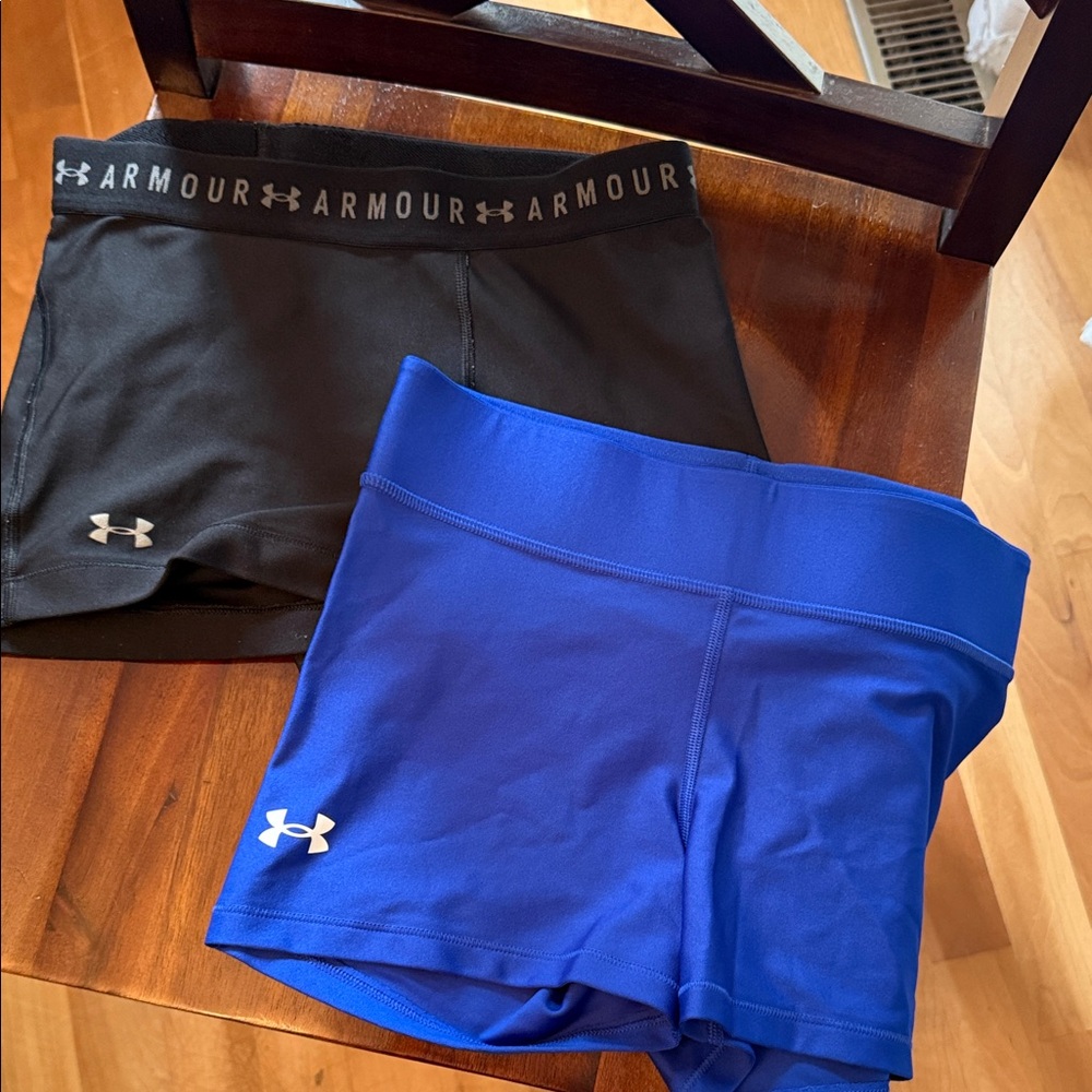 Under Armour Women's Athletic Shorts in Black and Blue